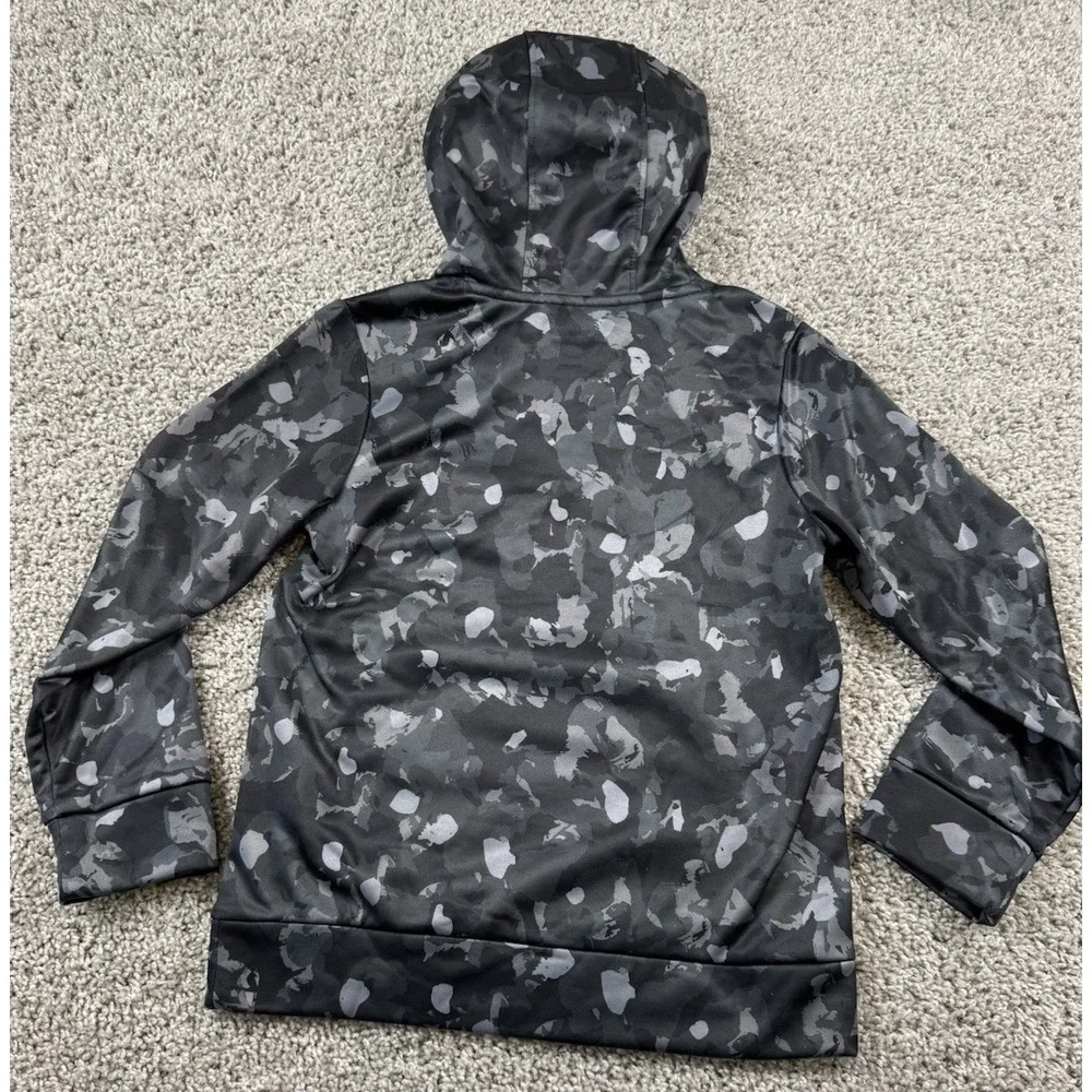 NEW Under Armour Boys Fleece Hoodie Sweatshirt Black Camo Logo Youth Small - Picture 5 of 5